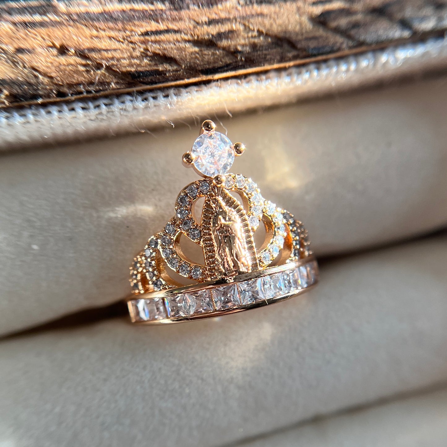 Guadalupe Crown Resizable Ring