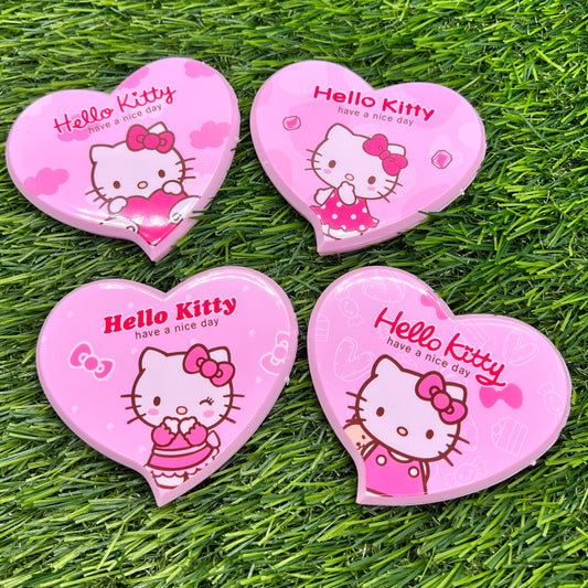 Pink Heart Compact Mirror + Comb