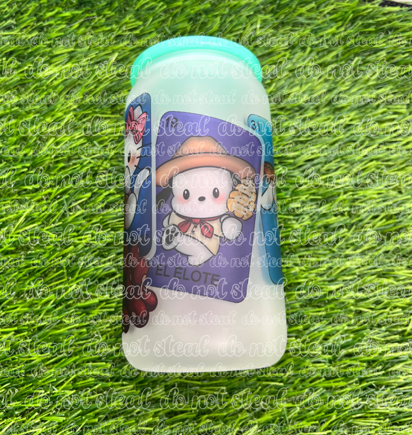 HK Friends Lotería Frosted Glass Cup