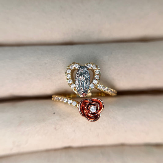 Virgen de Guadalupe Rose Resizeable Ring