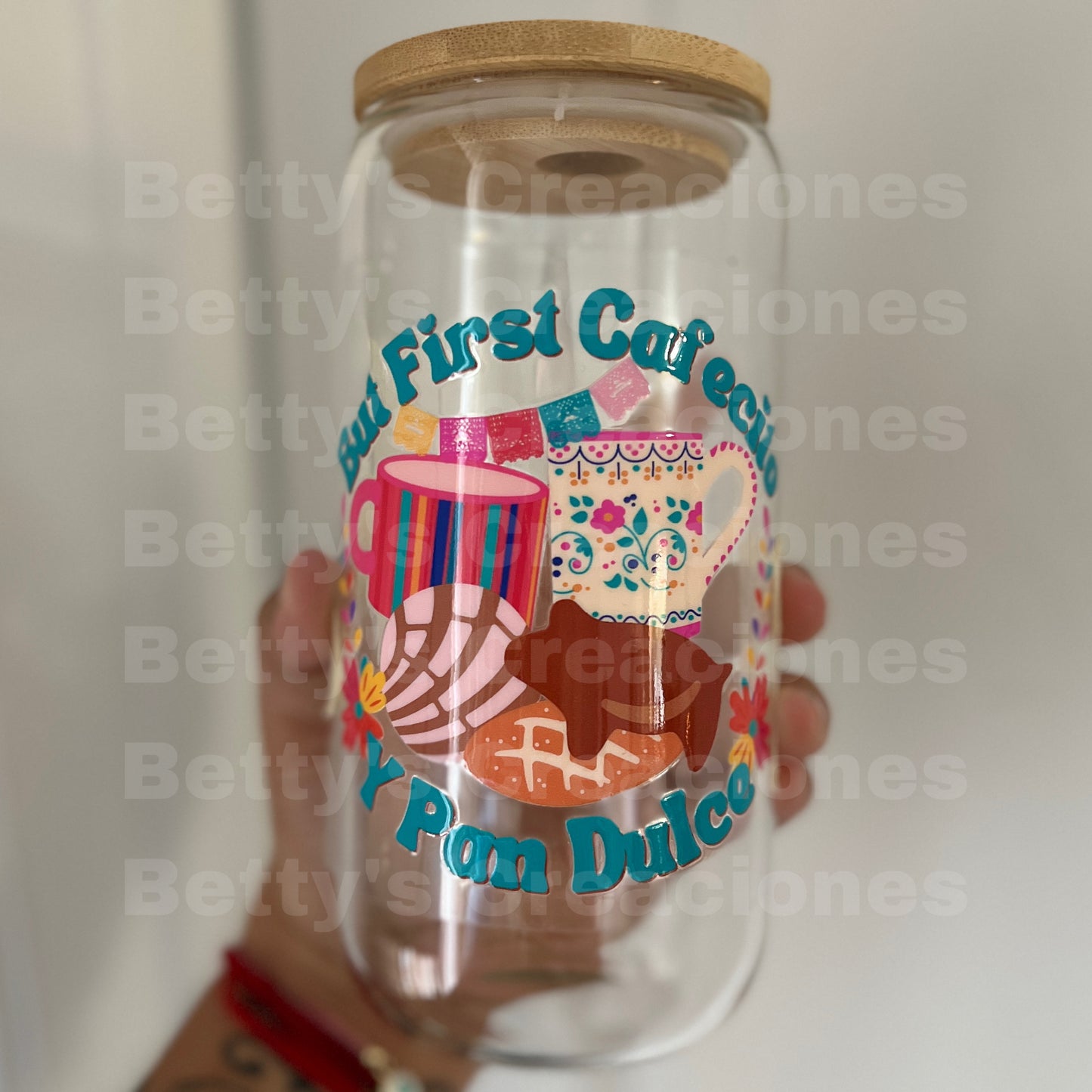 Cafecito y Pan Dulce Glass Cup