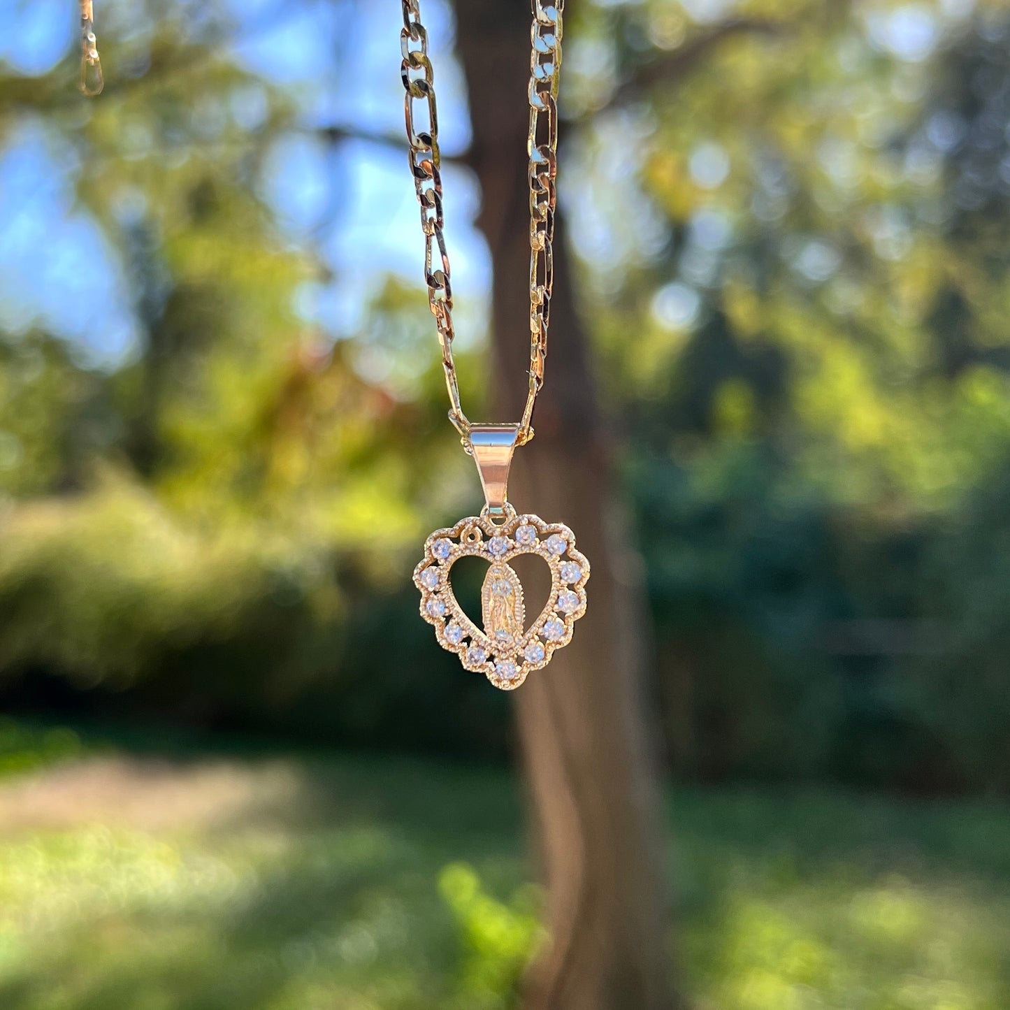 Mini Virgencita Heart Necklace