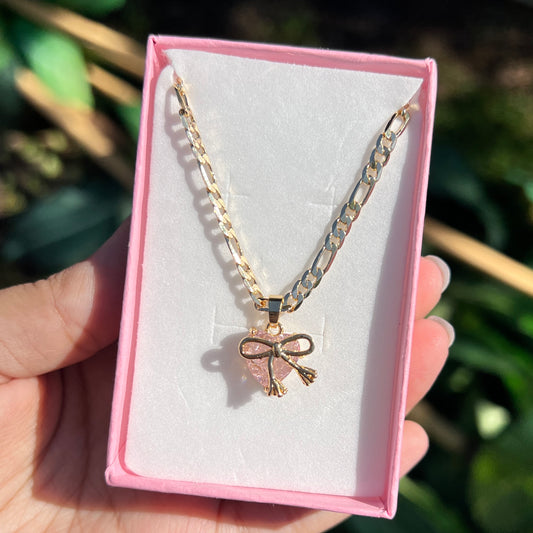 Pink Coqueta Love Necklace - Small