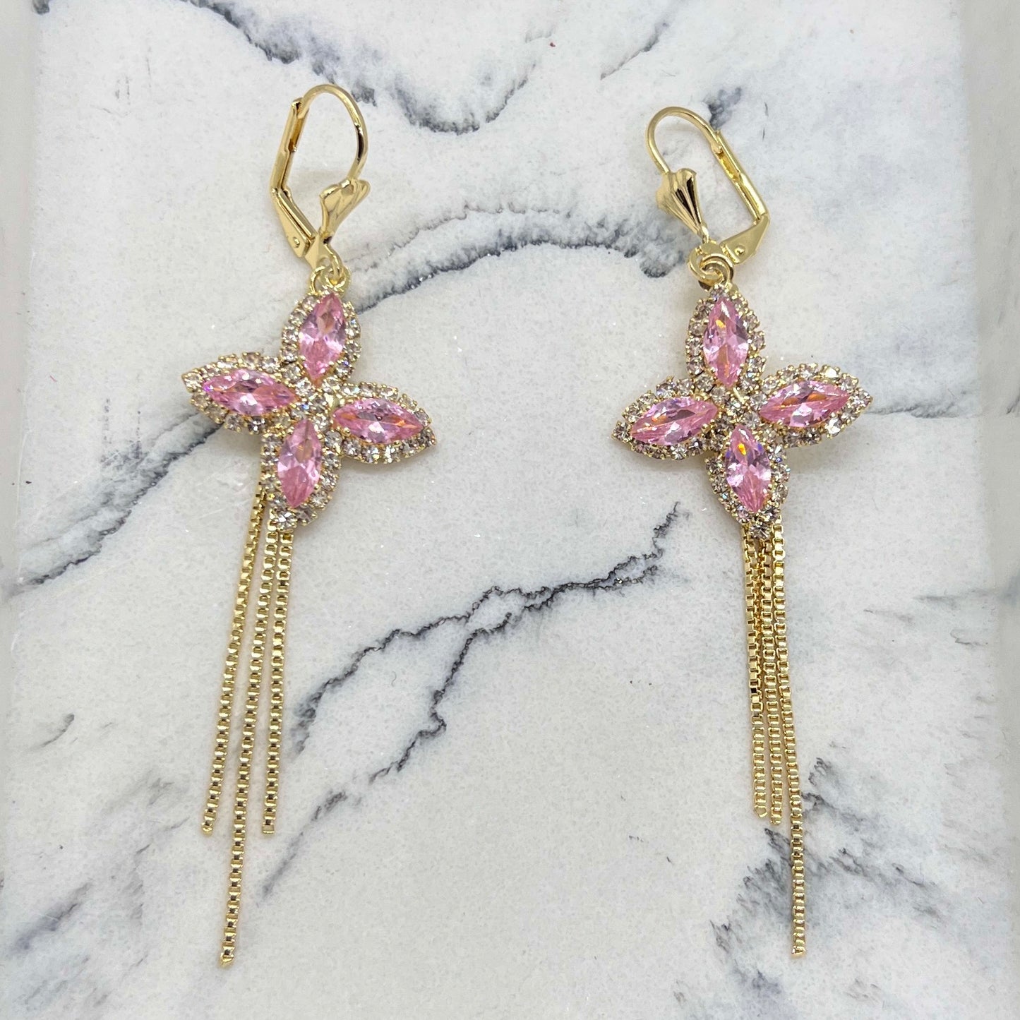 Chloe Pink CZ Earrings