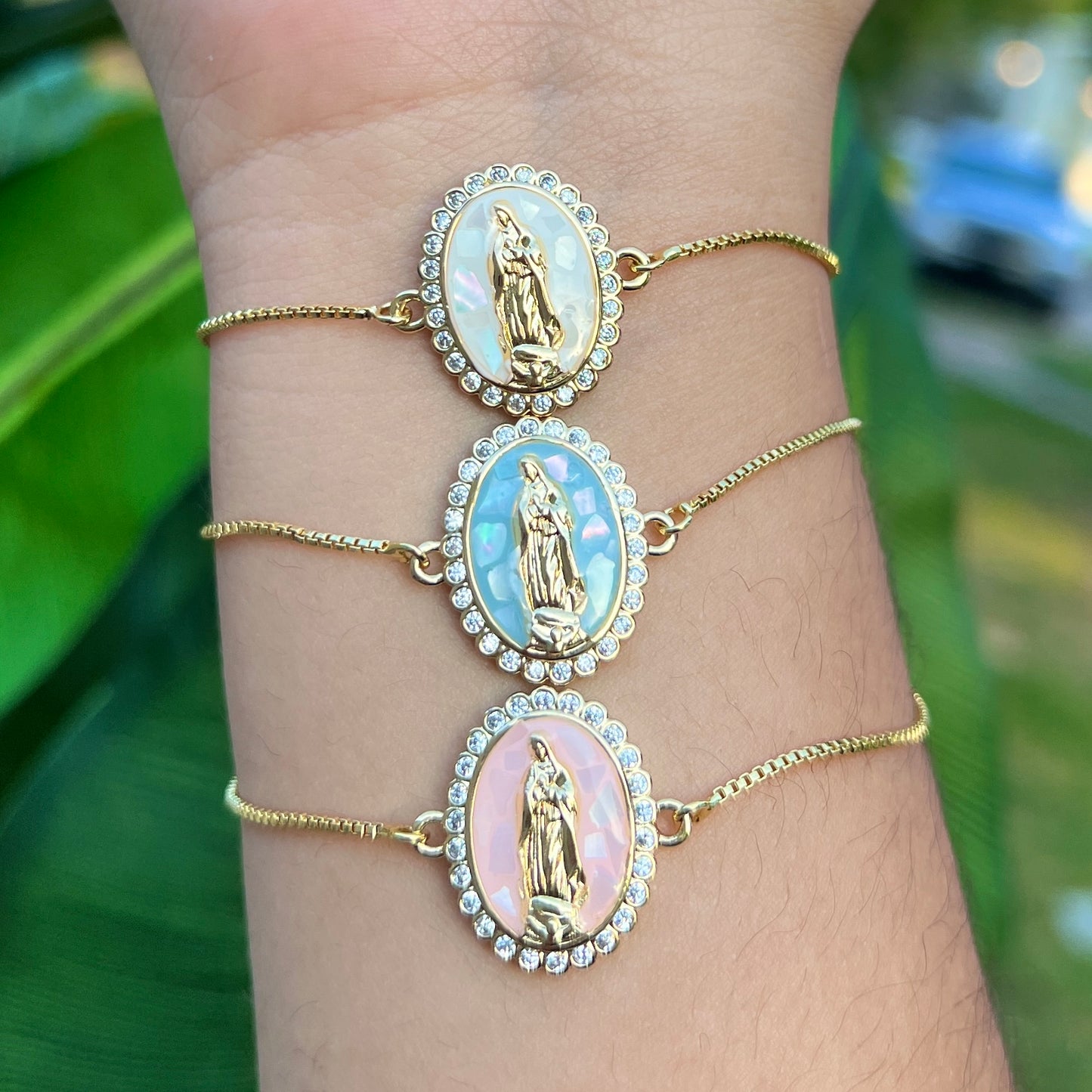 Virgen de Guadalupe Blossom Slider Bracelet