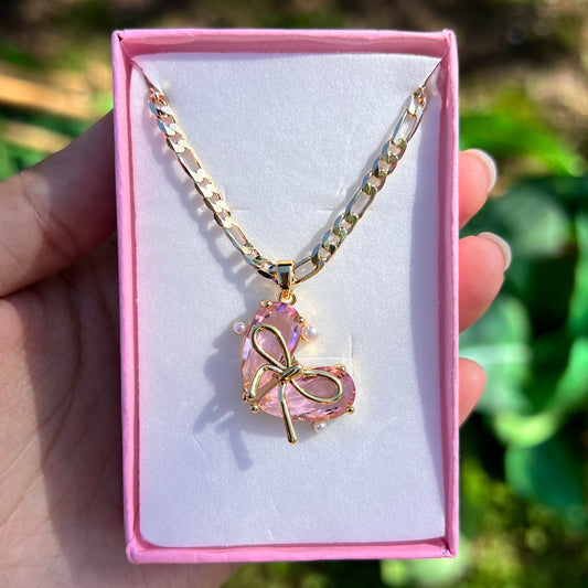 Pink Coqueta Love Necklace - Medium