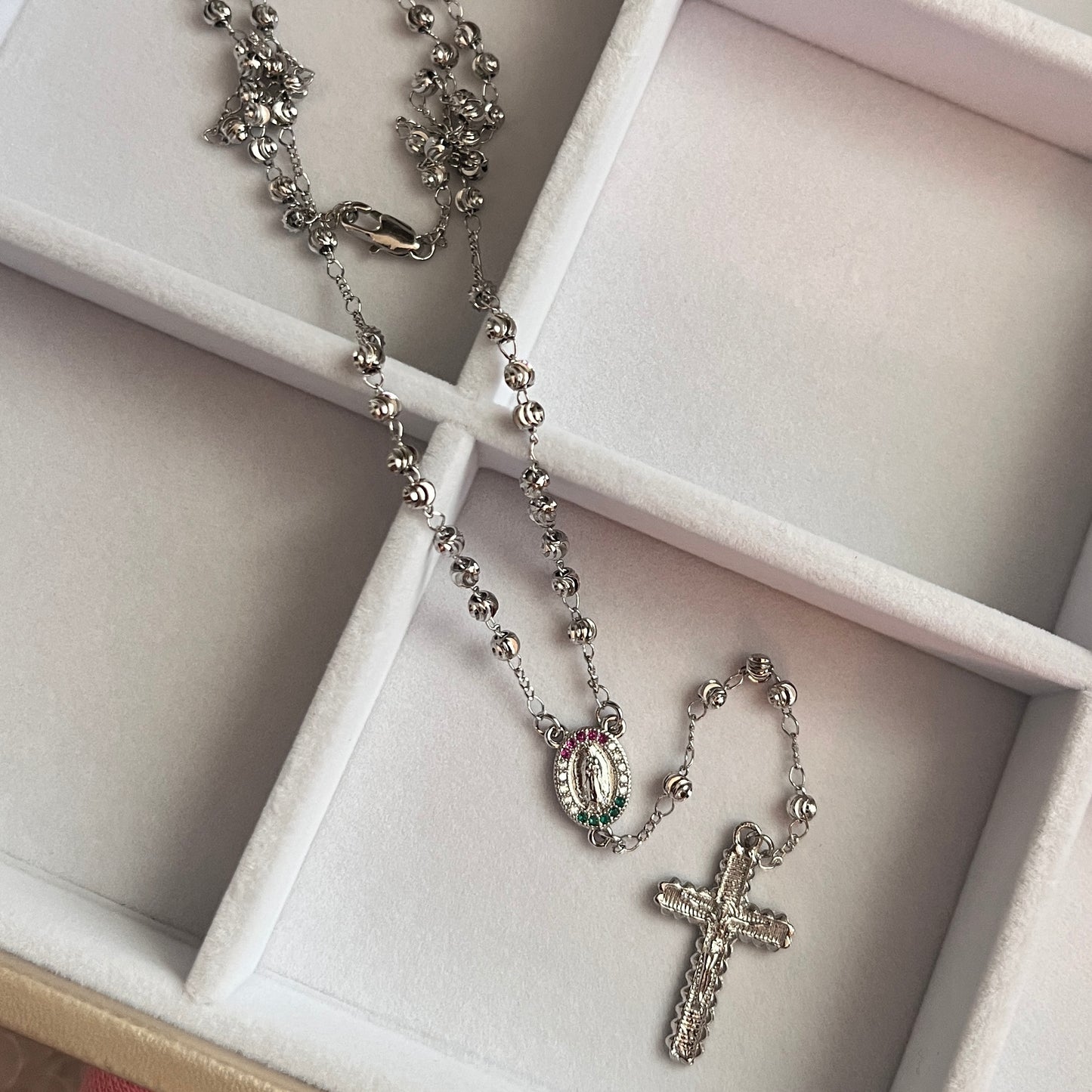 Silver Virgen de Guadalupe Rosary