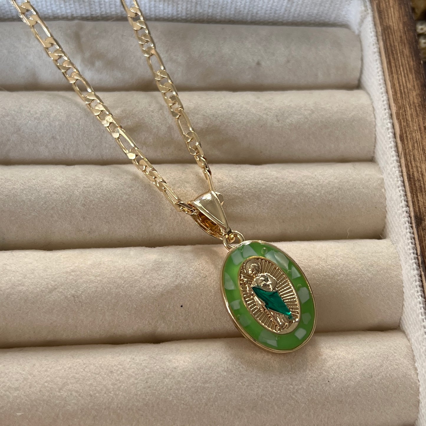 San Judas Green Shell Necklace