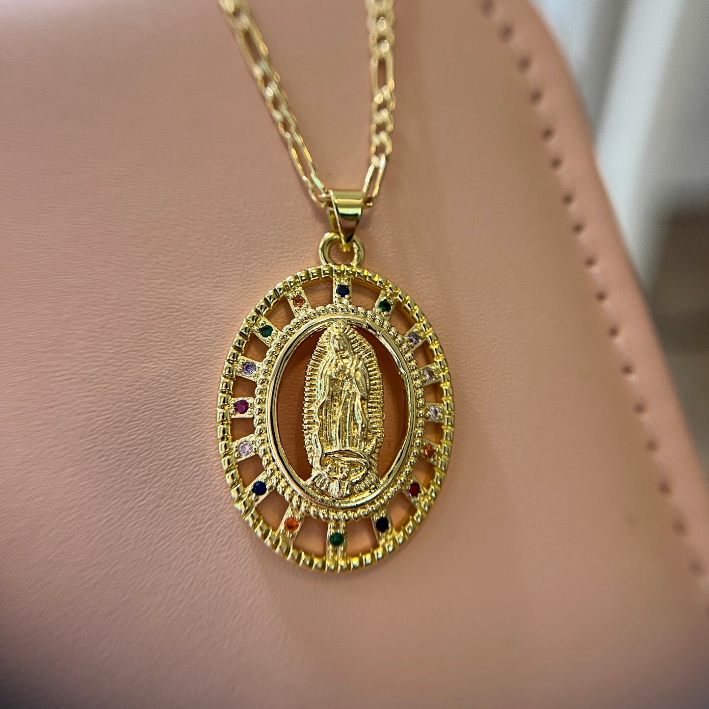 Virgen de Guadalupe Multi Rays Necklace