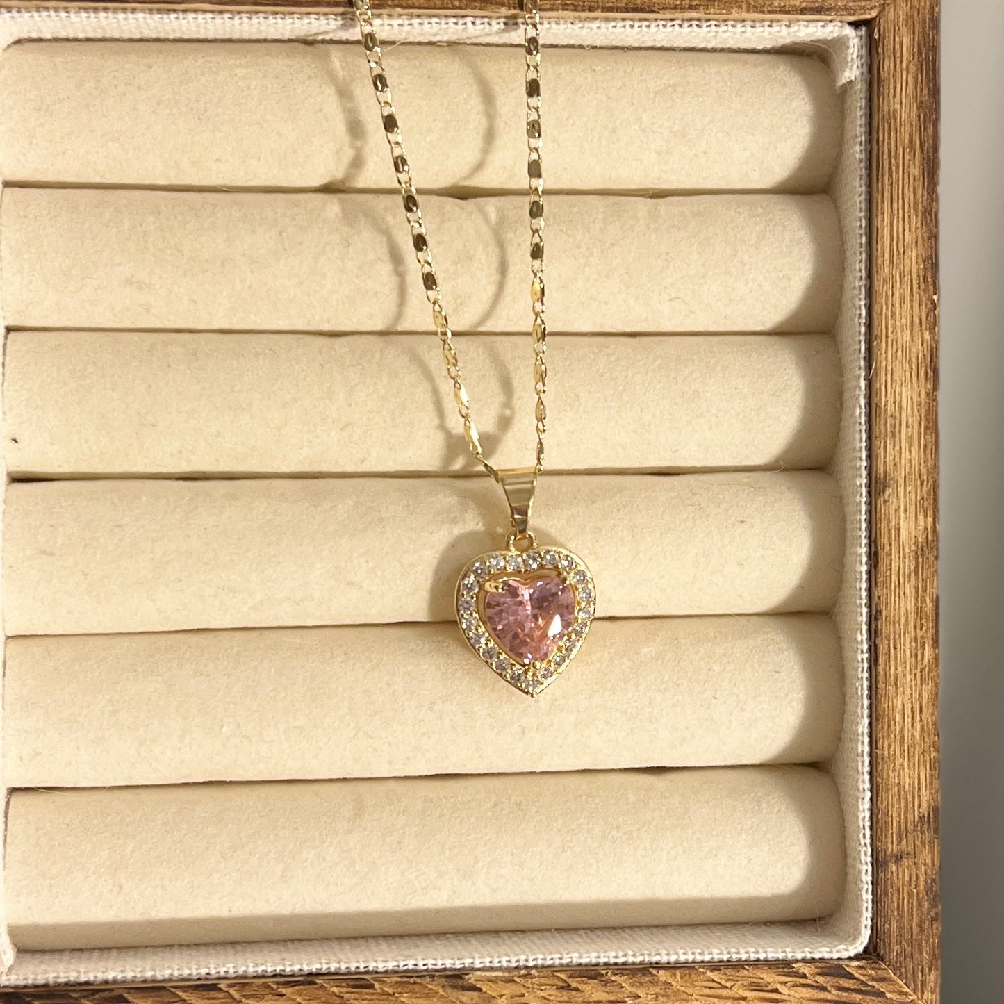 Bea Pink Heart Necklace