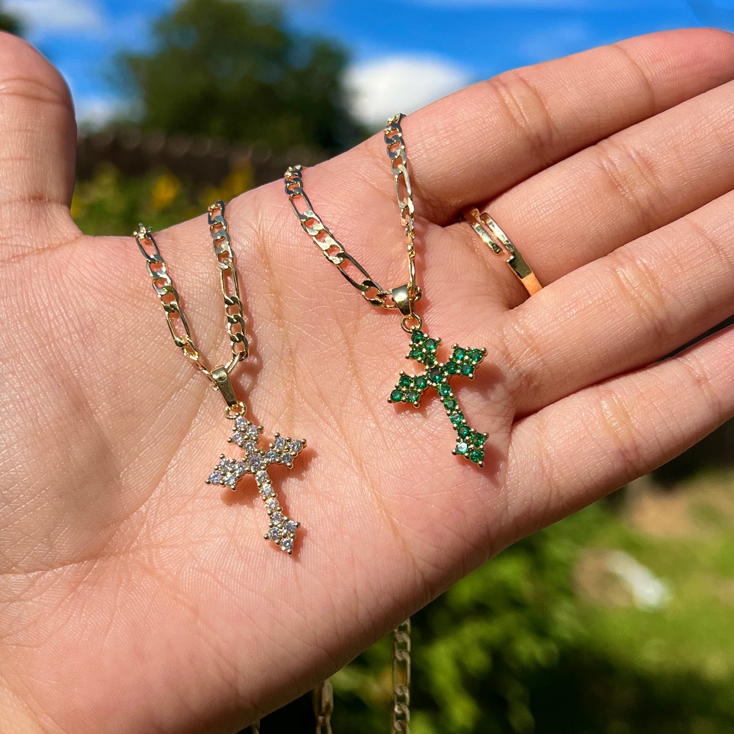 Dainty Icy Cross Necklace (New Colors)