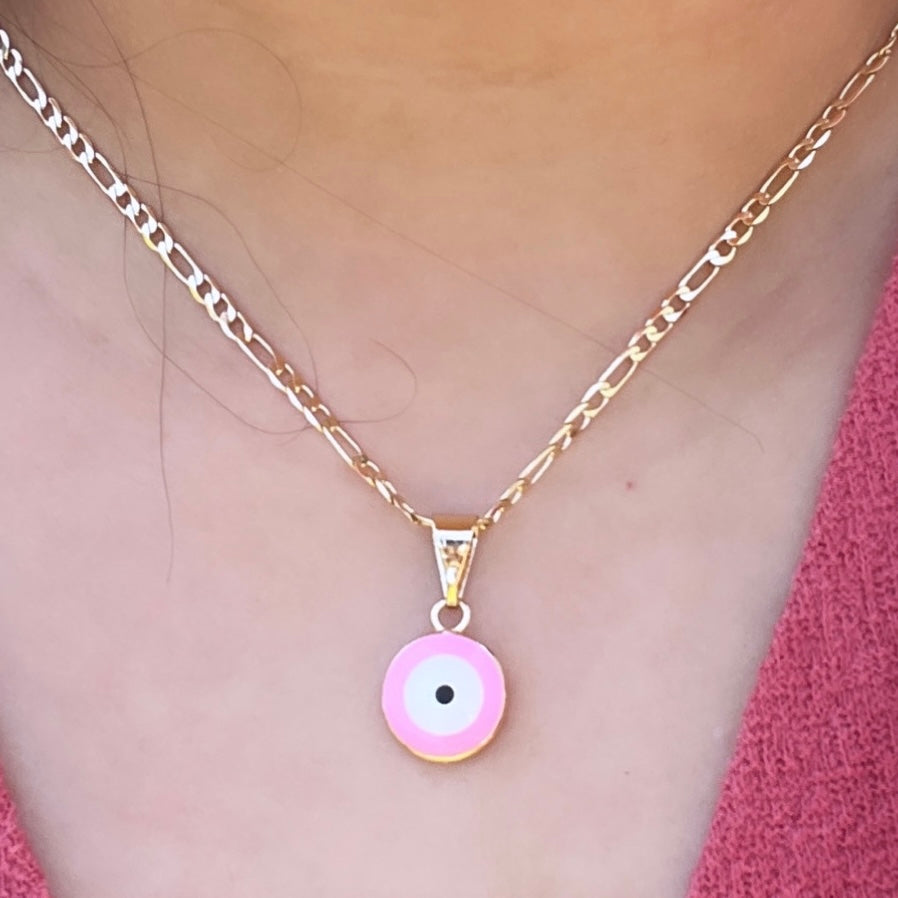 Pink Evil Eye Necklace